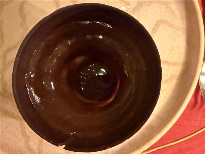chocolate and passion fruit after pouring